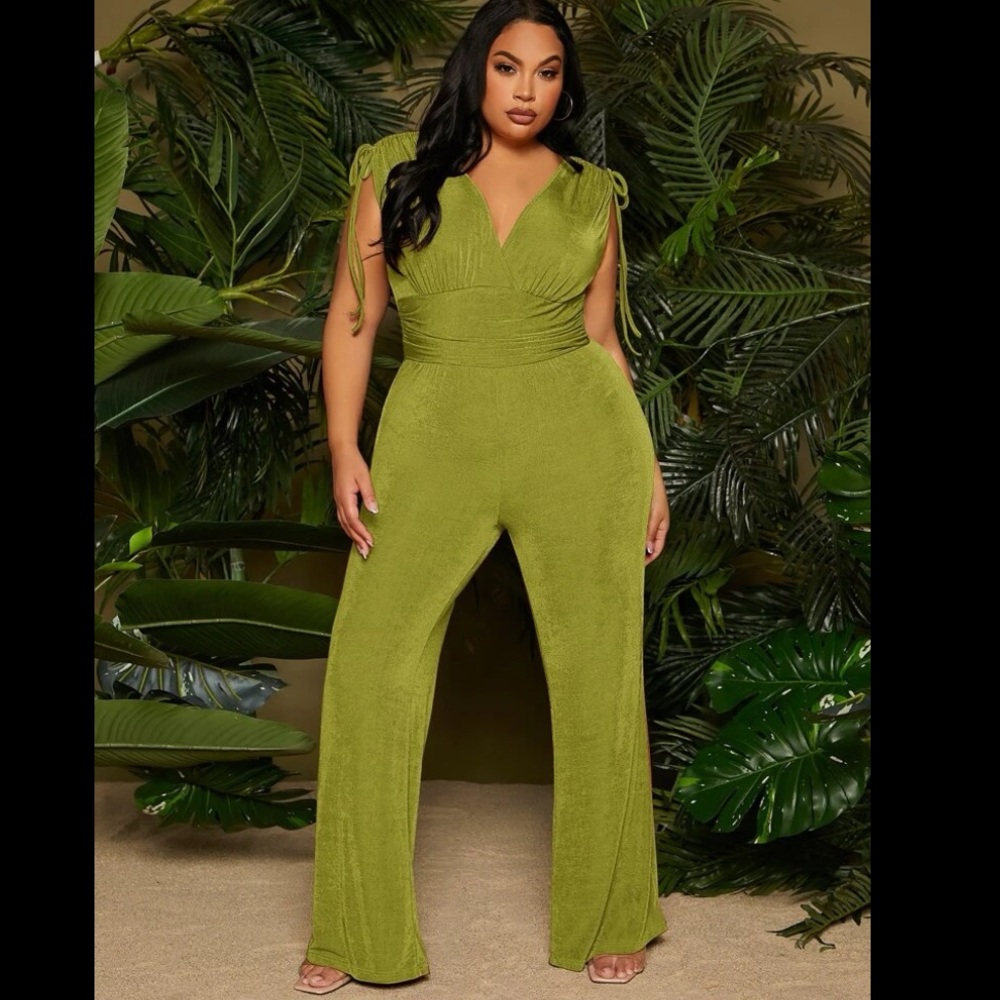 Green slinky jumpsuit. Super stretchy!